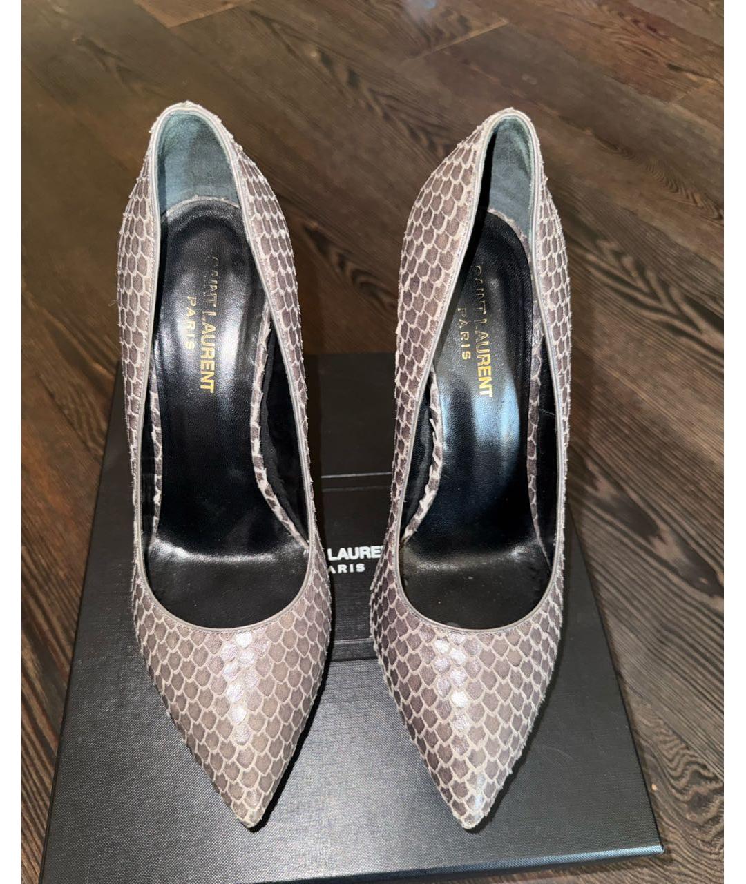 SAINT LAURENT Серые туфли из экзотической кожи, фото 2