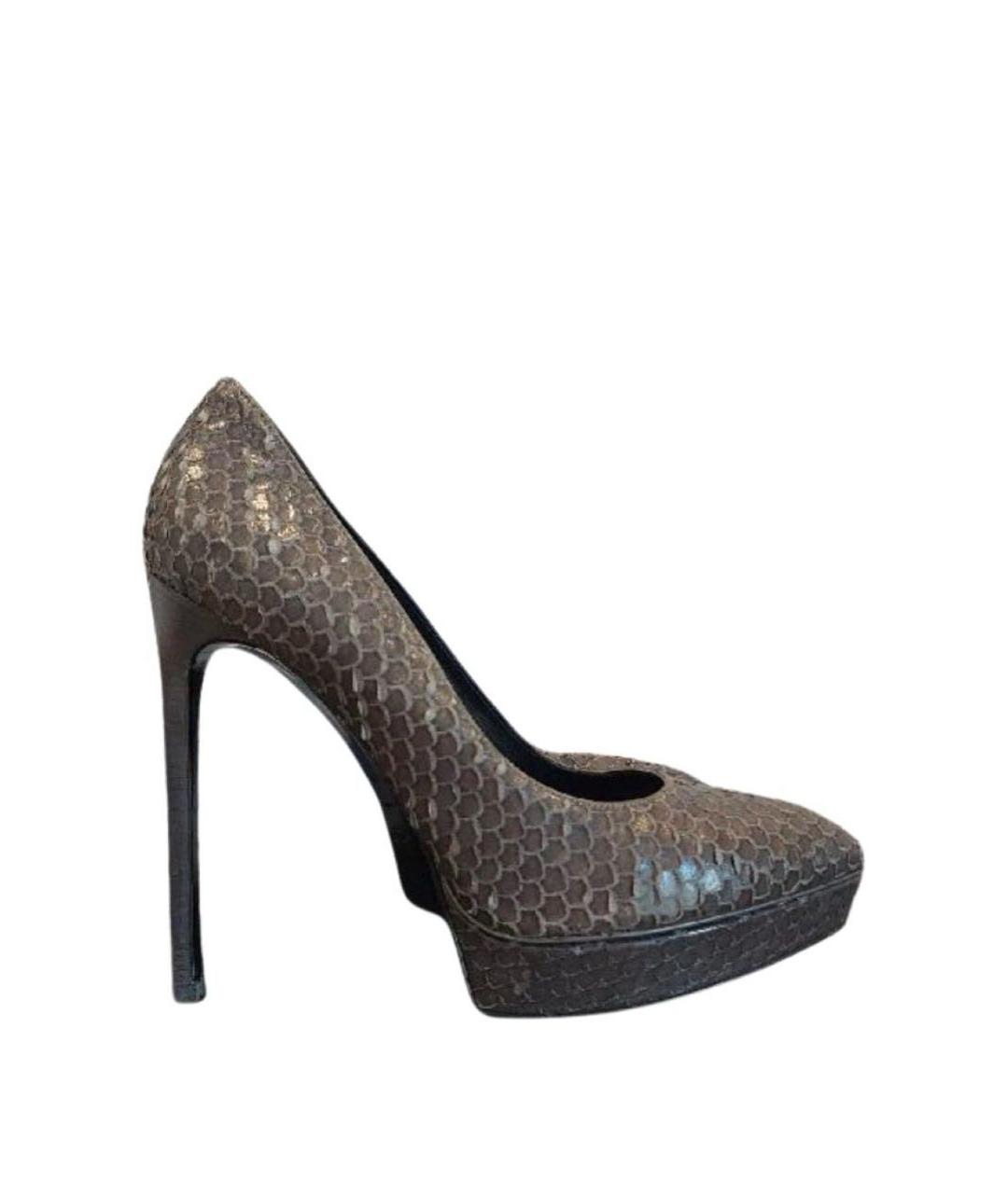 SAINT LAURENT Серые туфли из экзотической кожи, фото 9