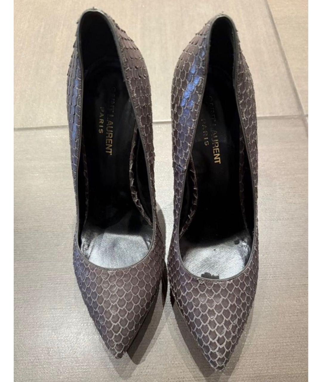 SAINT LAURENT Серые туфли из экзотической кожи, фото 3