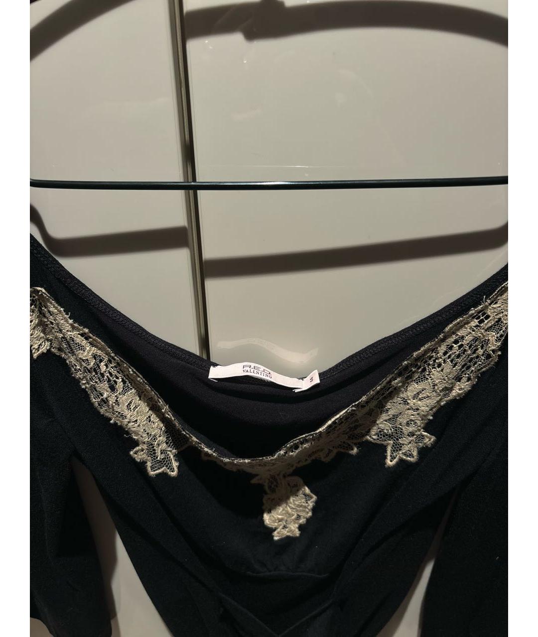 RED VALENTINO Черная вискозная блузы, фото 3