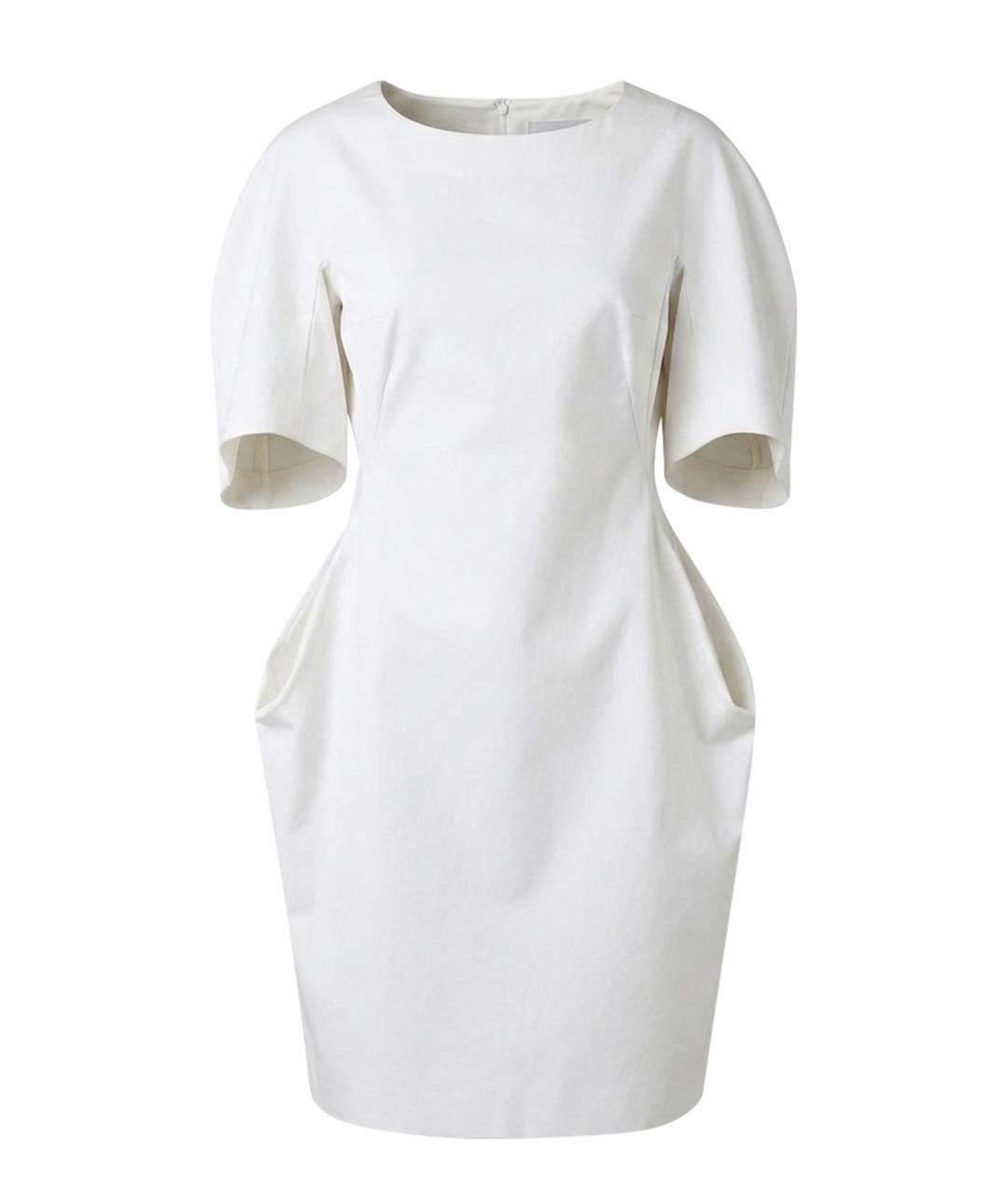 JIL SANDER Белое хлопковое вечернее платье, фото 1