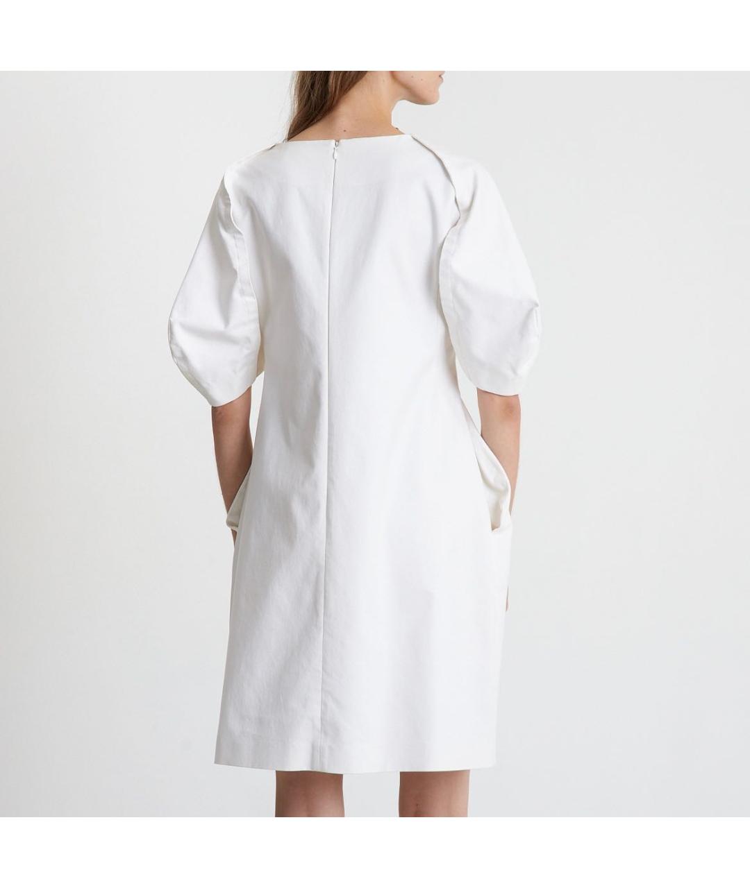 JIL SANDER Белое хлопковое вечернее платье, фото 2