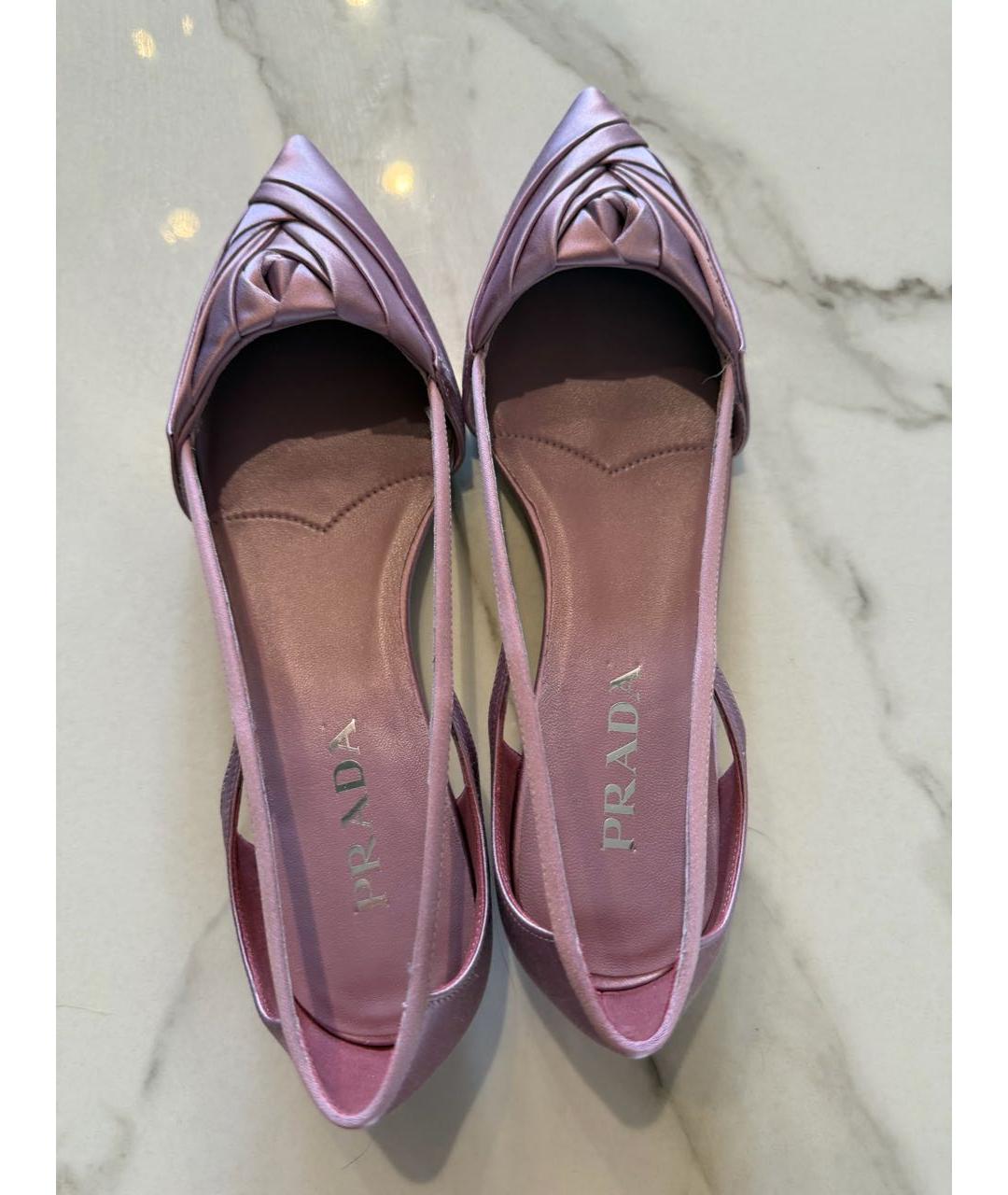 PRADA Розовые текстильные туфли, фото 3