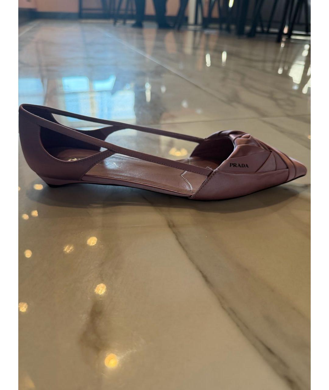 PRADA Розовые текстильные туфли, фото 5
