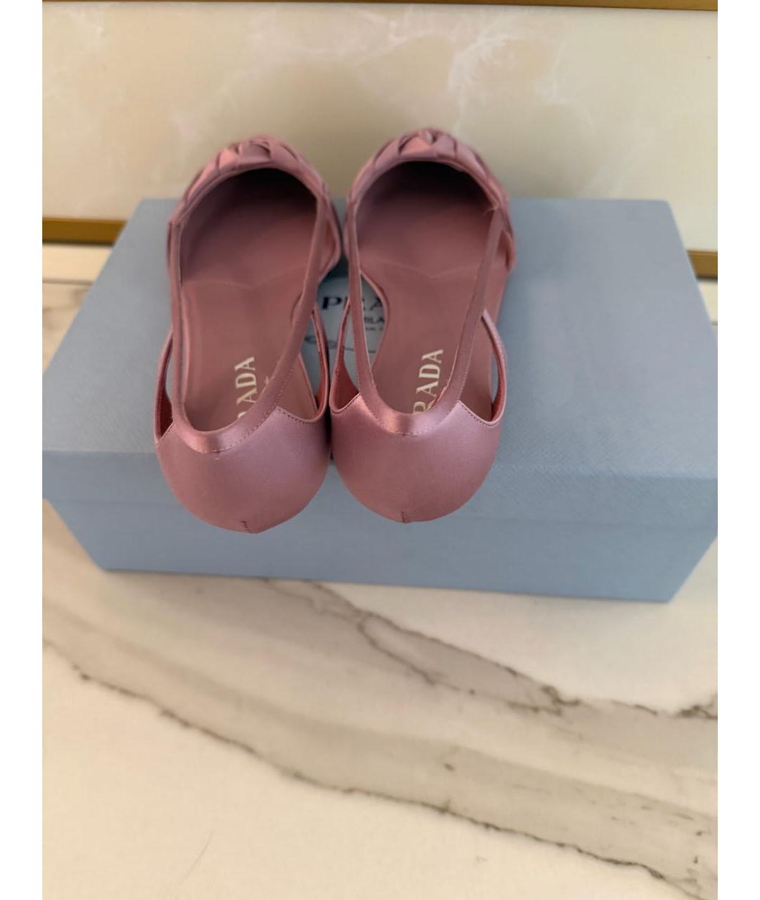 PRADA Розовые текстильные туфли, фото 4