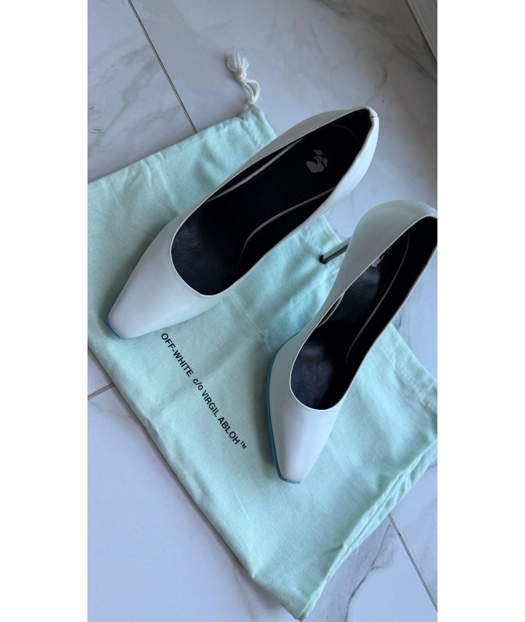 OFF-WHITE Белые кожаные туфли, фото 7