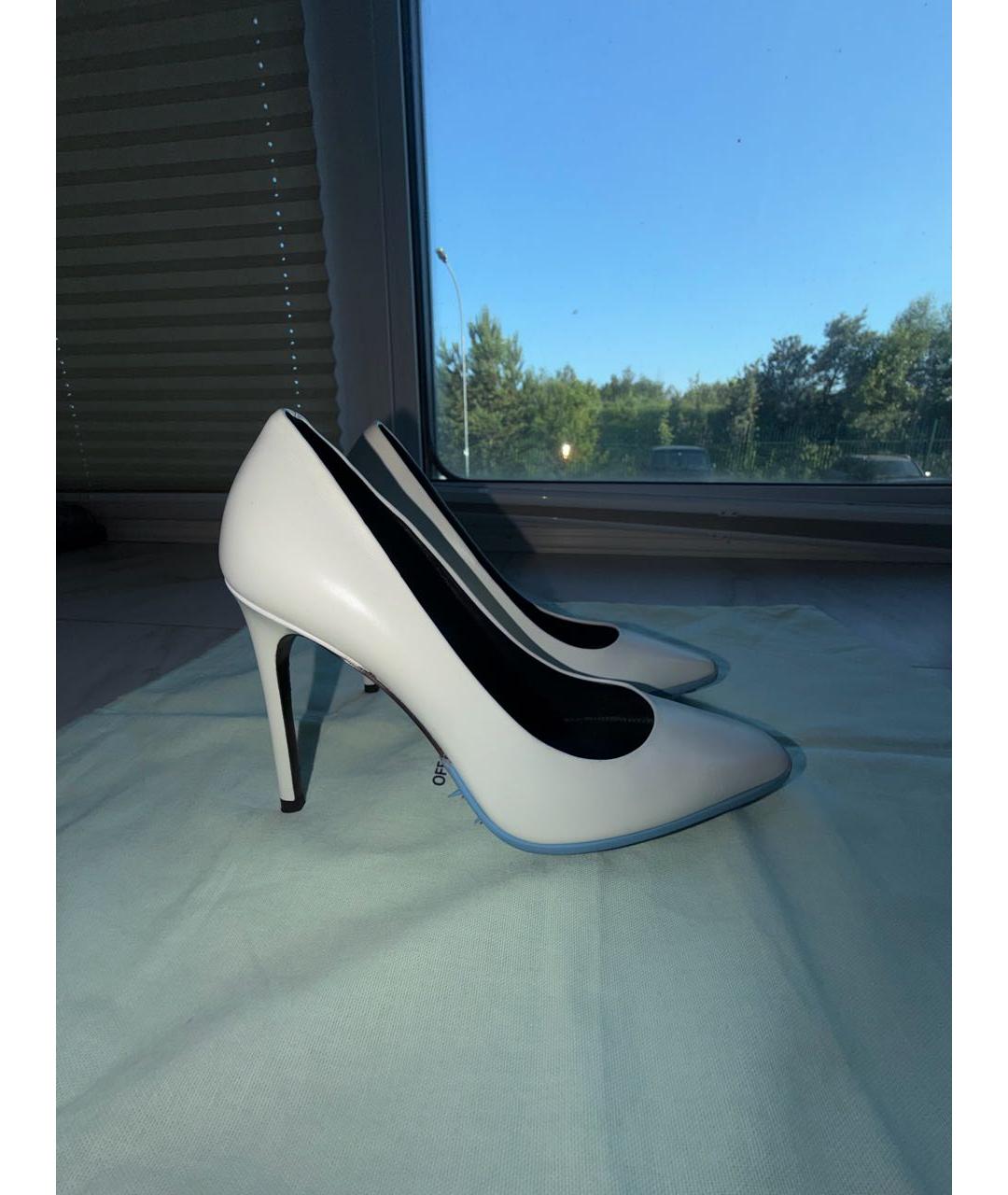 OFF-WHITE Белые кожаные туфли, фото 8