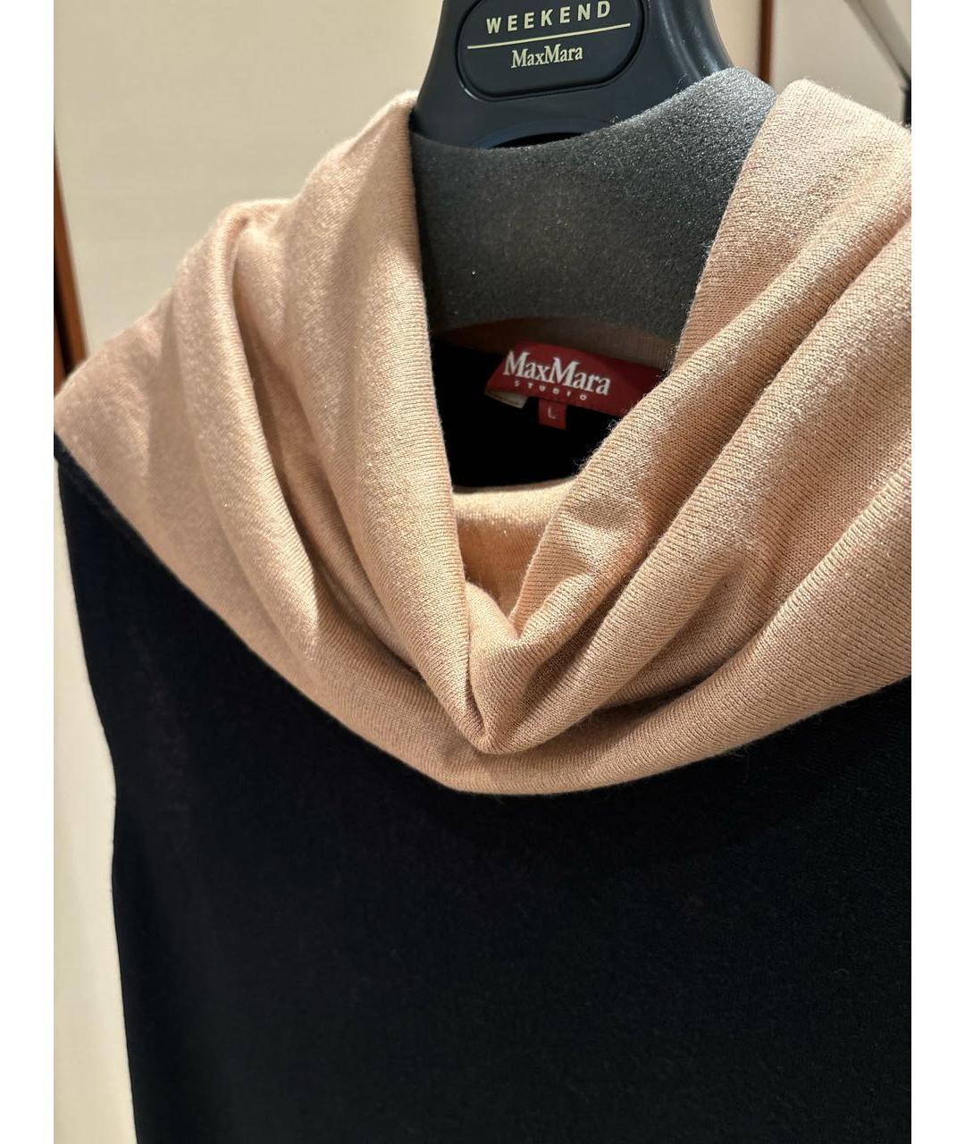 MAX MARA STUDIO Черное кашемировое повседневное платье, фото 4