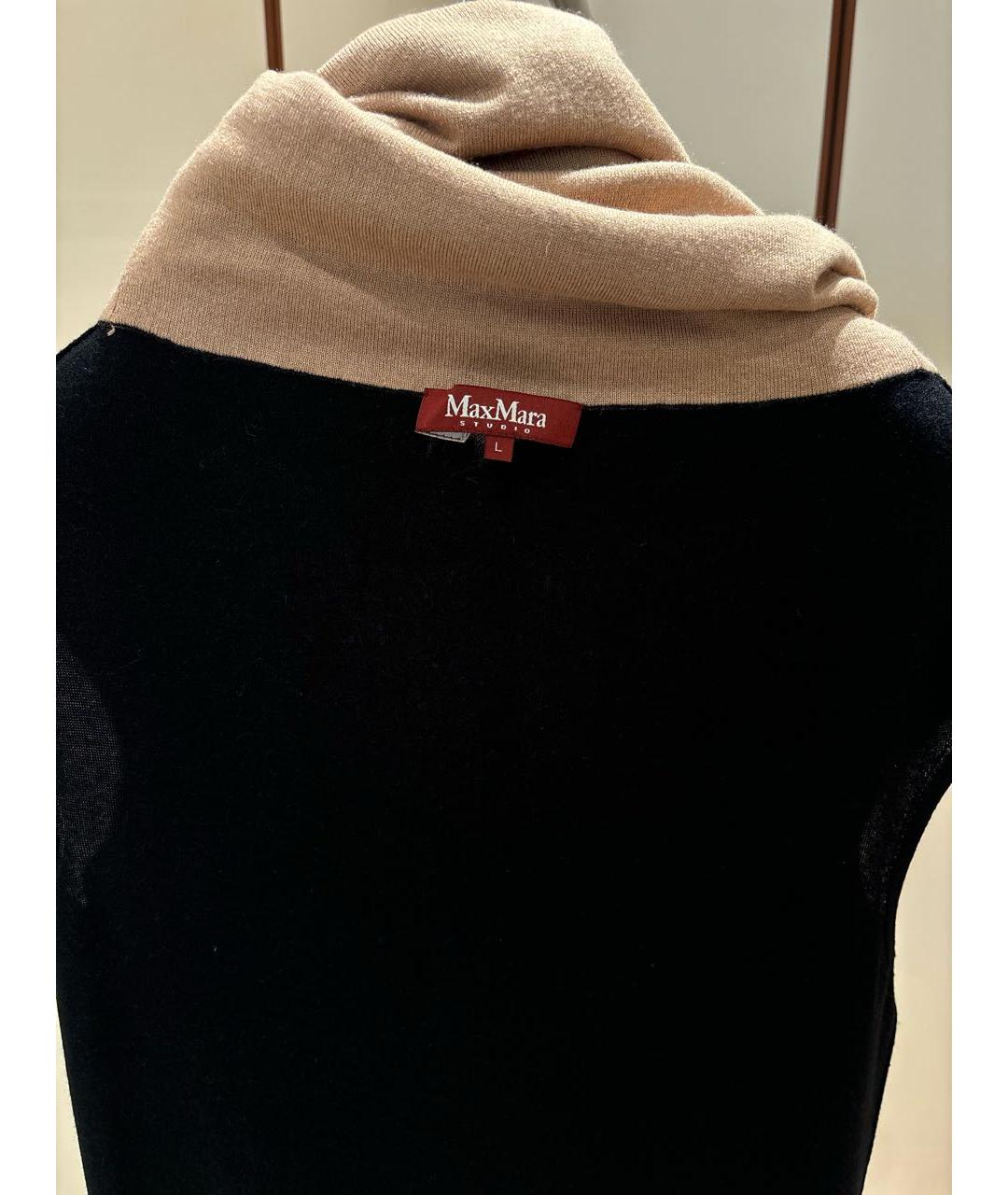 MAX MARA STUDIO Черное кашемировое повседневное платье, фото 3