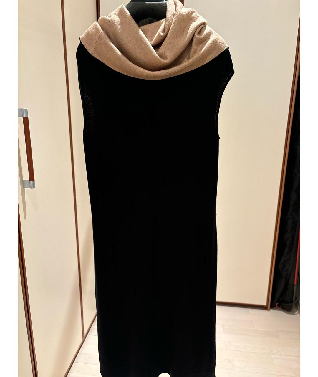 MAX MARA STUDIO Черное кашемировое повседневное платье, фото 2