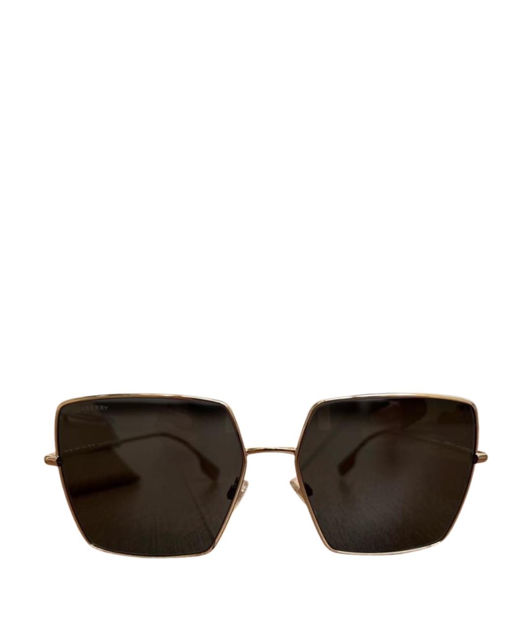 BURBERRY Золотые металлические солнцезащитные очки, фото 1