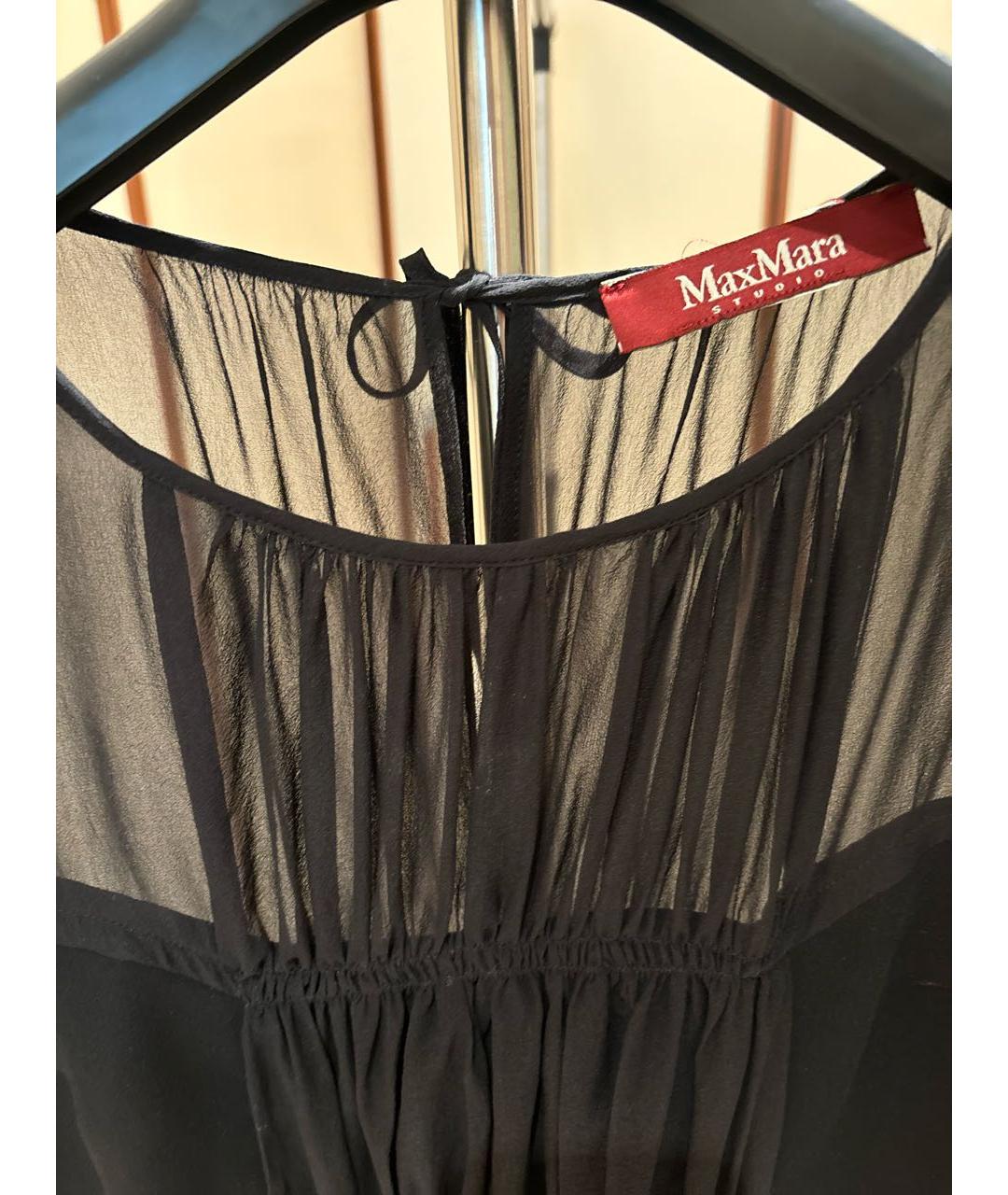 MAX MARA STUDIO Черное креповое вечернее платье, фото 3