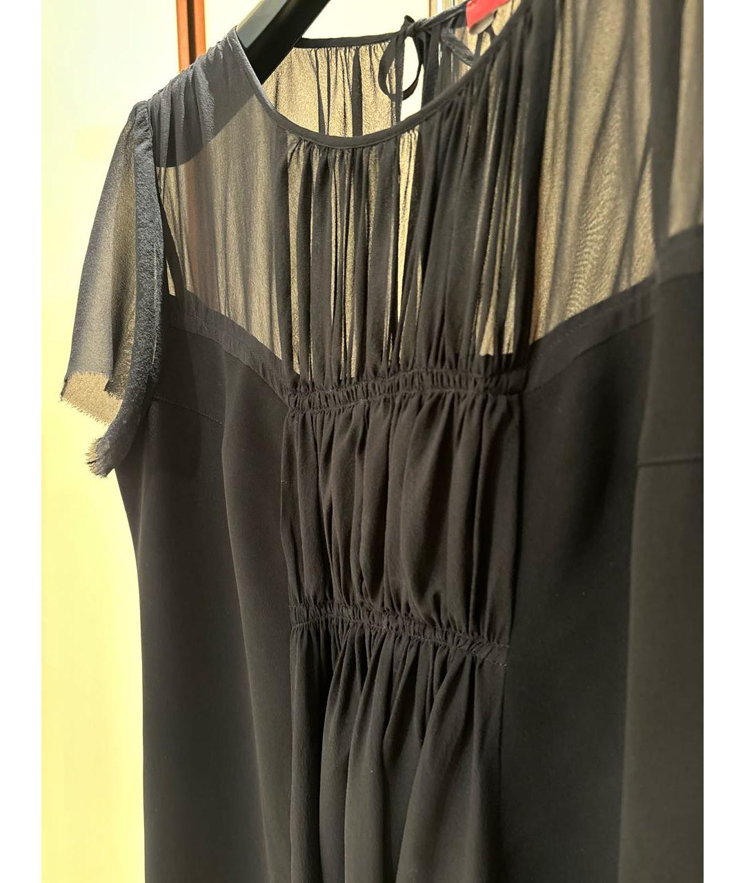 MAX MARA STUDIO Черное креповое вечернее платье, фото 6