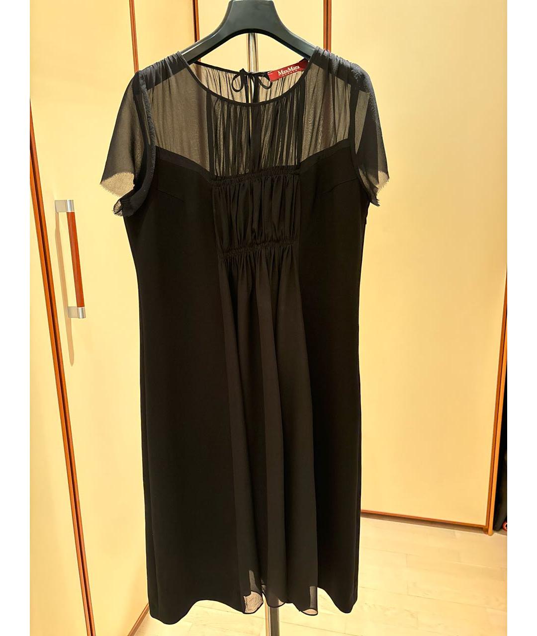 MAX MARA STUDIO Черное креповое вечернее платье, фото 8