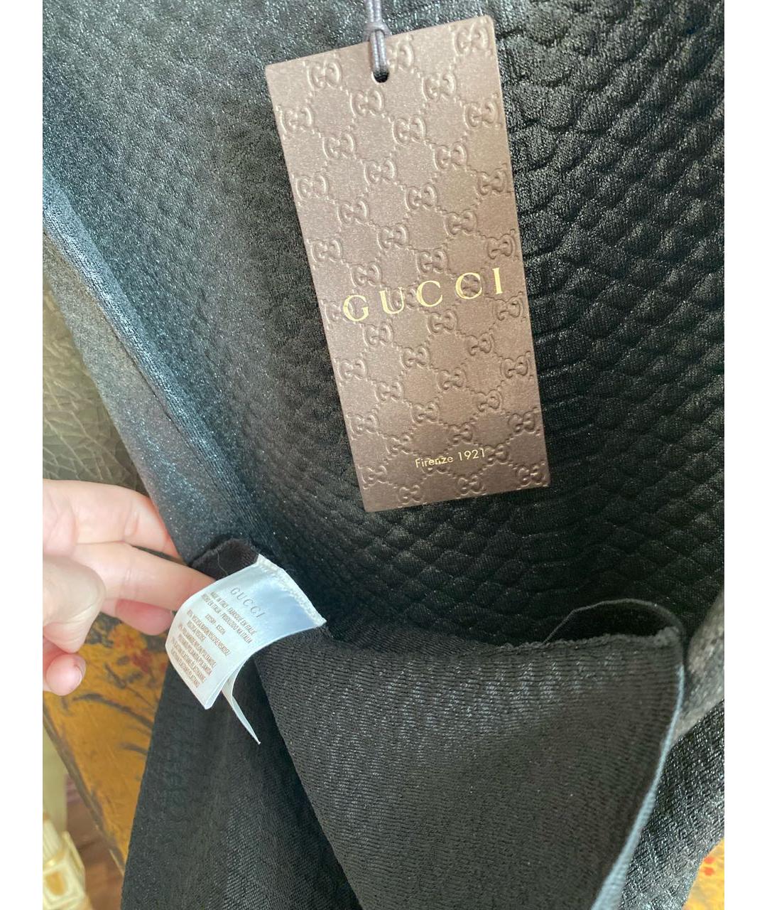 GUCCI Антрацитовое вискозное вечернее платье, фото 4