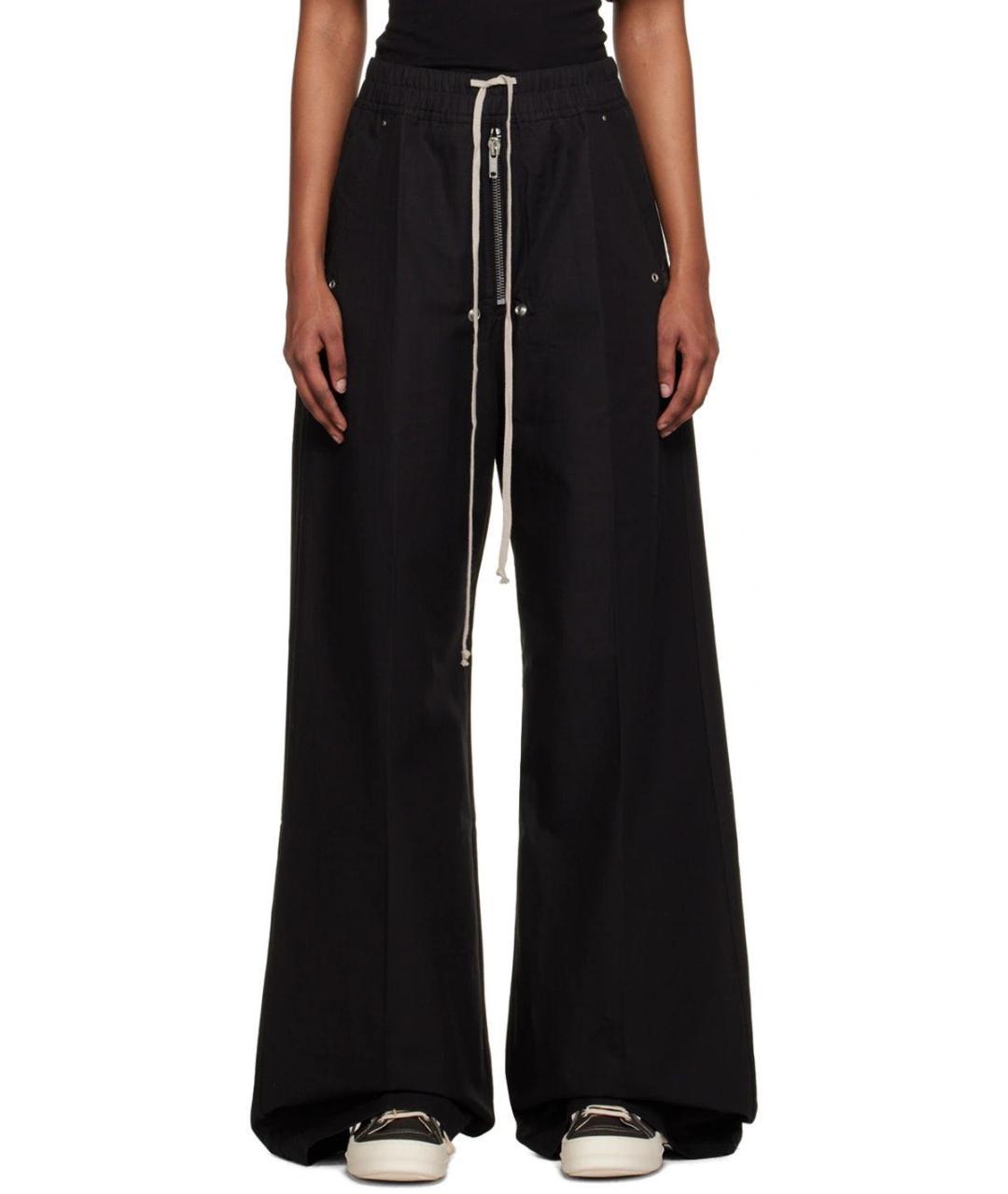 RICK OWENS DRKSHDW Черные хлопковые брюки широкие, фото 2