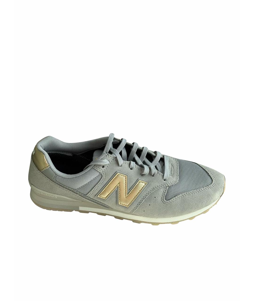 NEW BALANCE Серые замшевые кроссовки, фото 1