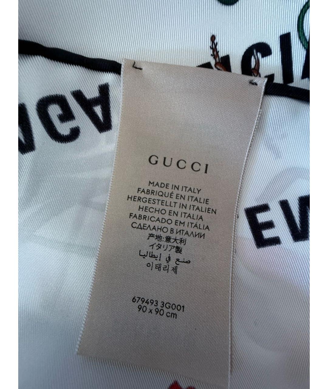 GUCCI Белый шелковый платок, фото 6