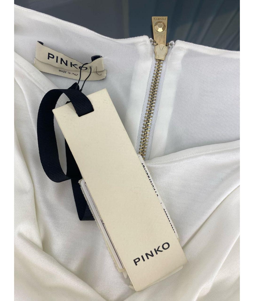 PINKO Белое вискозное платье, фото 3