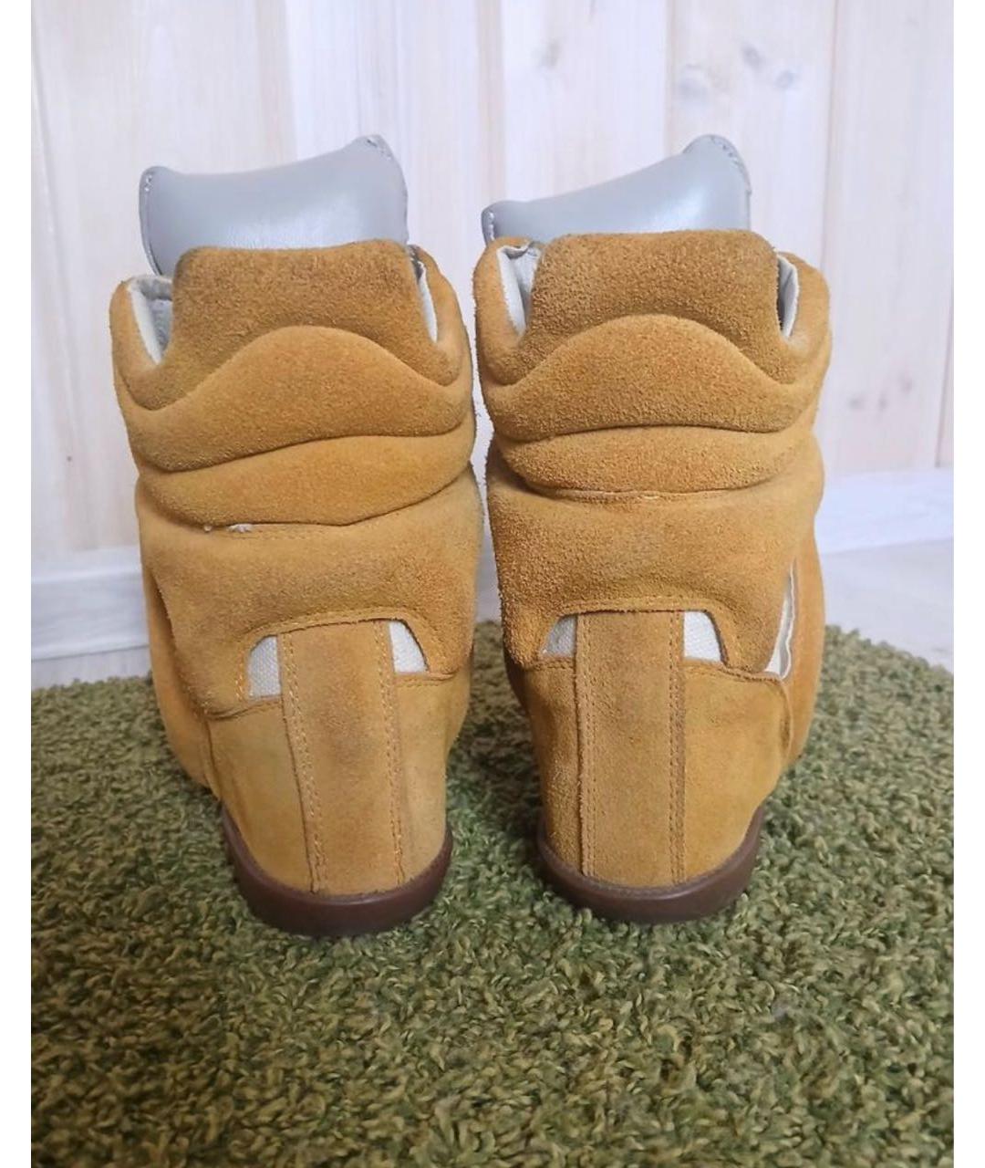 ISABEL MARANT Горчичные замшевые кеды, фото 3