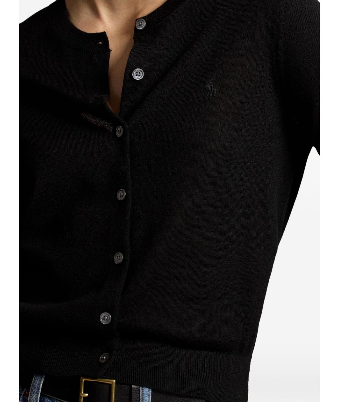 POLO RALPH LAUREN Черный шерстяной кардиган, фото 5