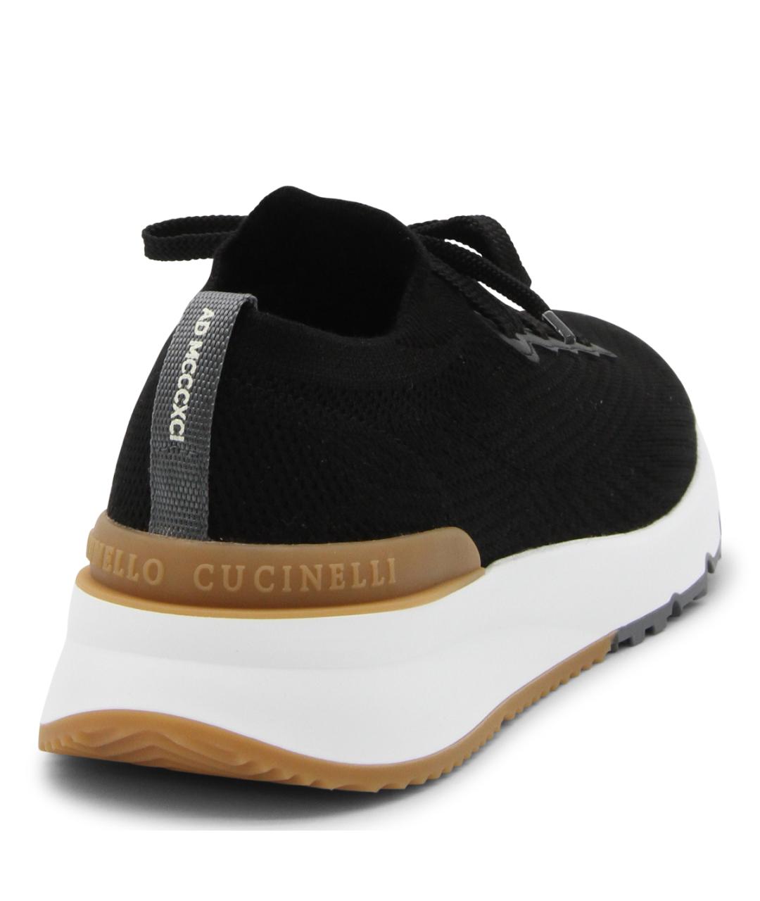 BRUNELLO CUCINELLI Черные текстильные низкие кроссовки / кеды, фото 3