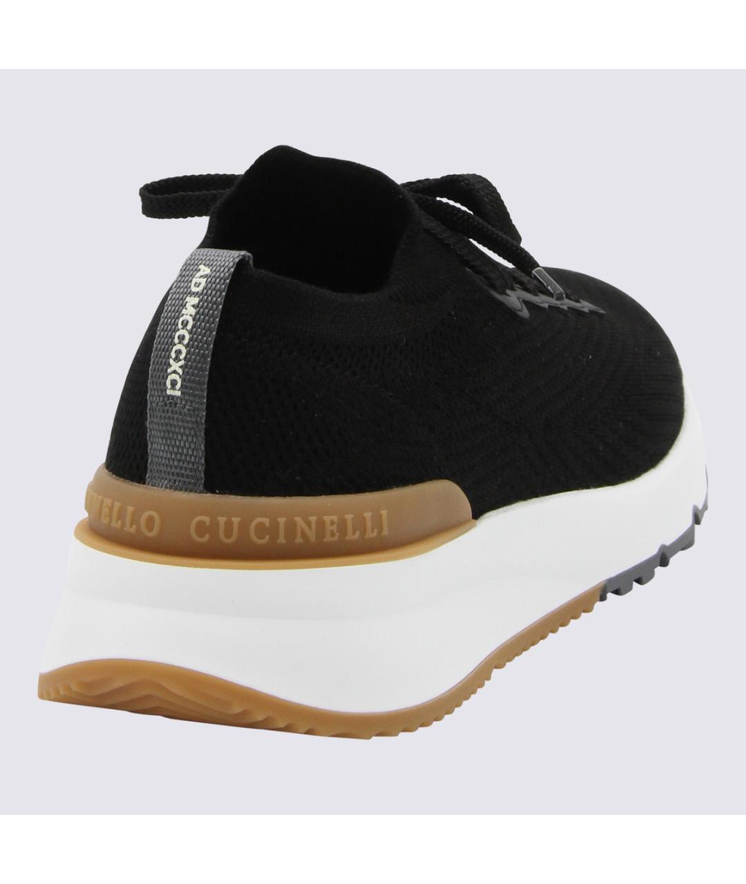 BRUNELLO CUCINELLI Черные текстильные низкие кроссовки / кеды, фото 6