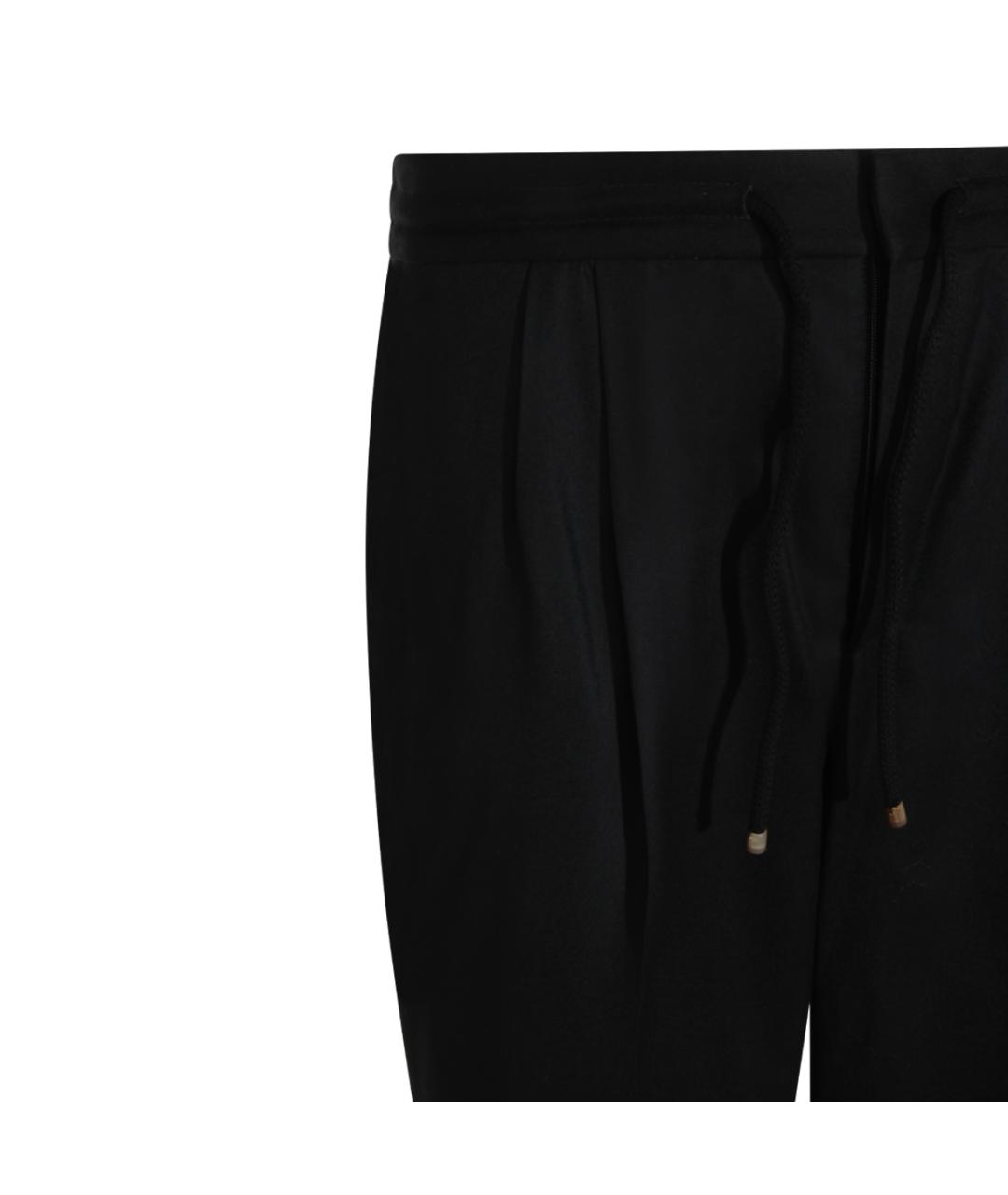 BRUNELLO CUCINELLI Черные шерстяные повседневные брюки, фото 3