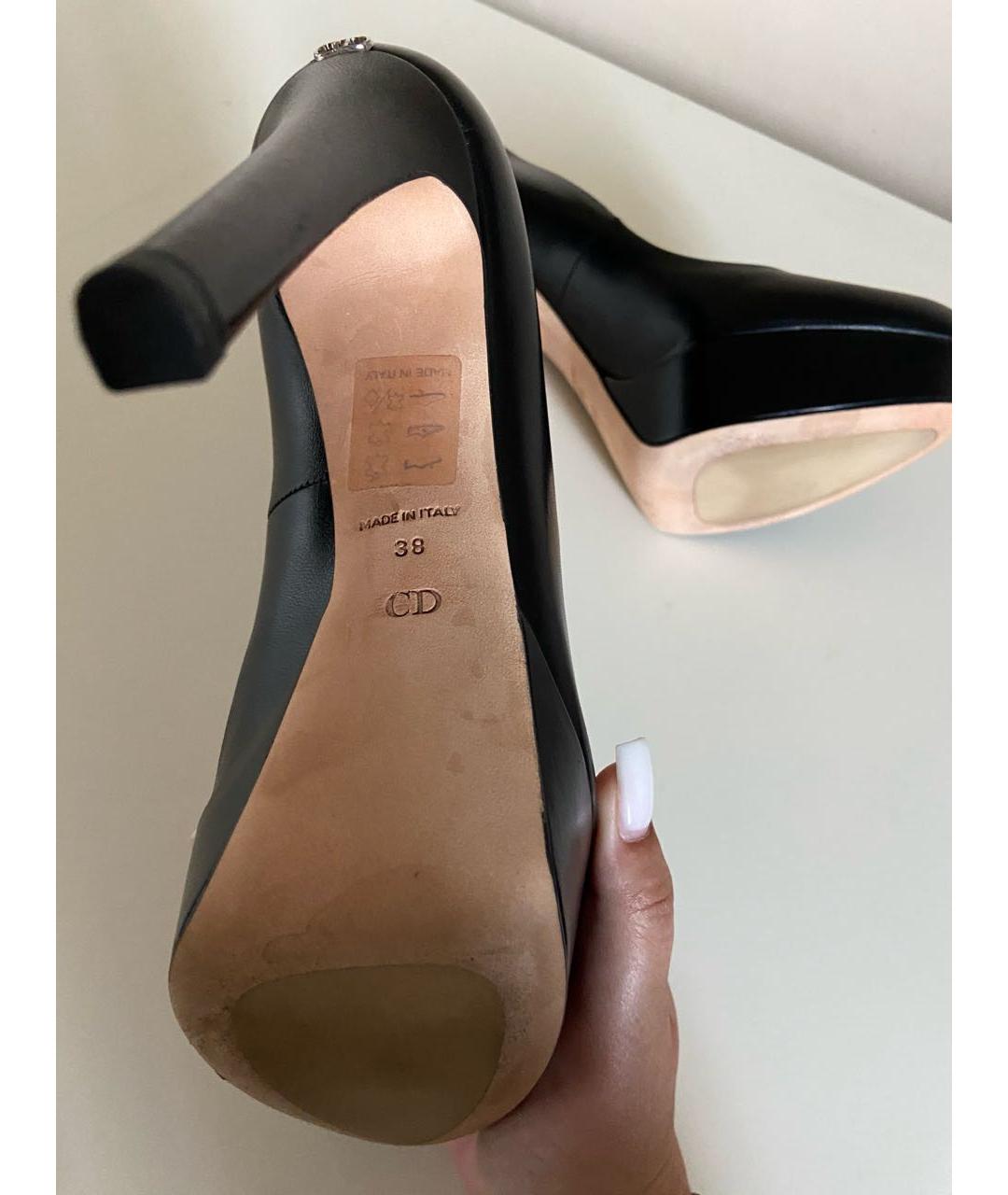 CHRISTIAN DIOR Черные кожаные туфли, фото 5