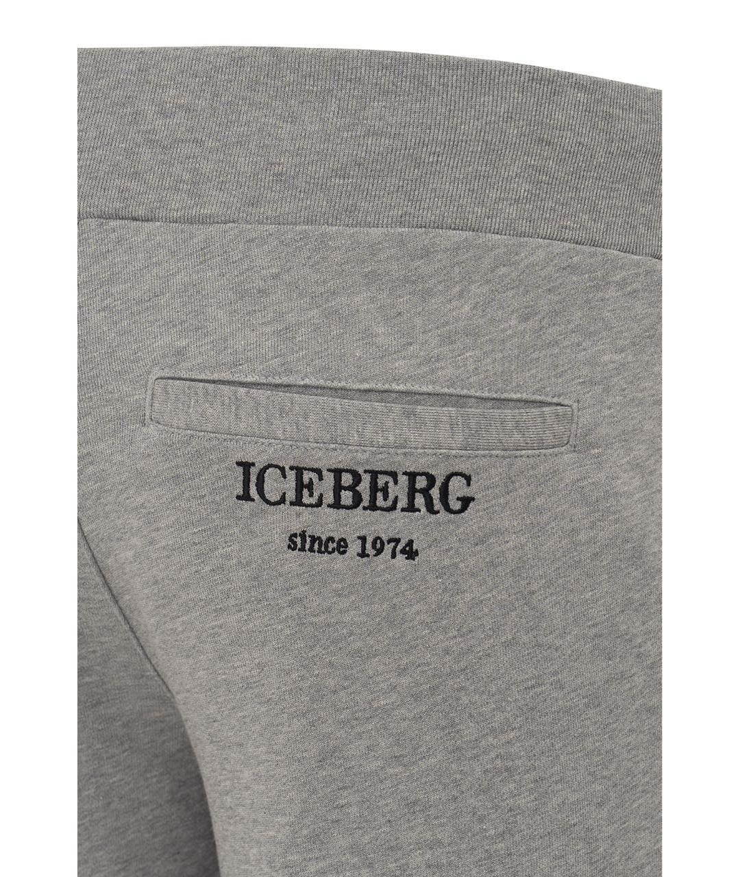 ICEBERG Серые хлопковые повседневные брюки, фото 4