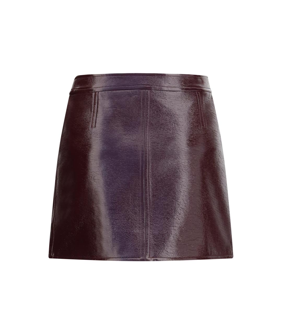 COURREGES Бордовая хлопковая юбка мини, фото 2