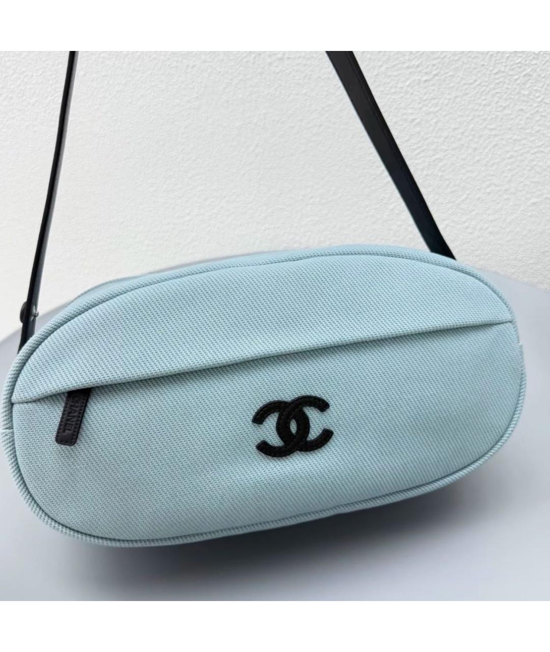 CHANEL Голубая сумка через плечо, фото 4