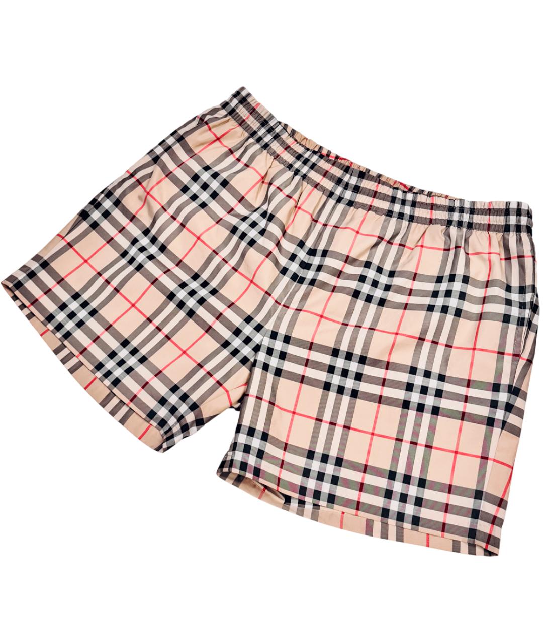 BURBERRY Бежевые полиэстеровые шорты, фото 2