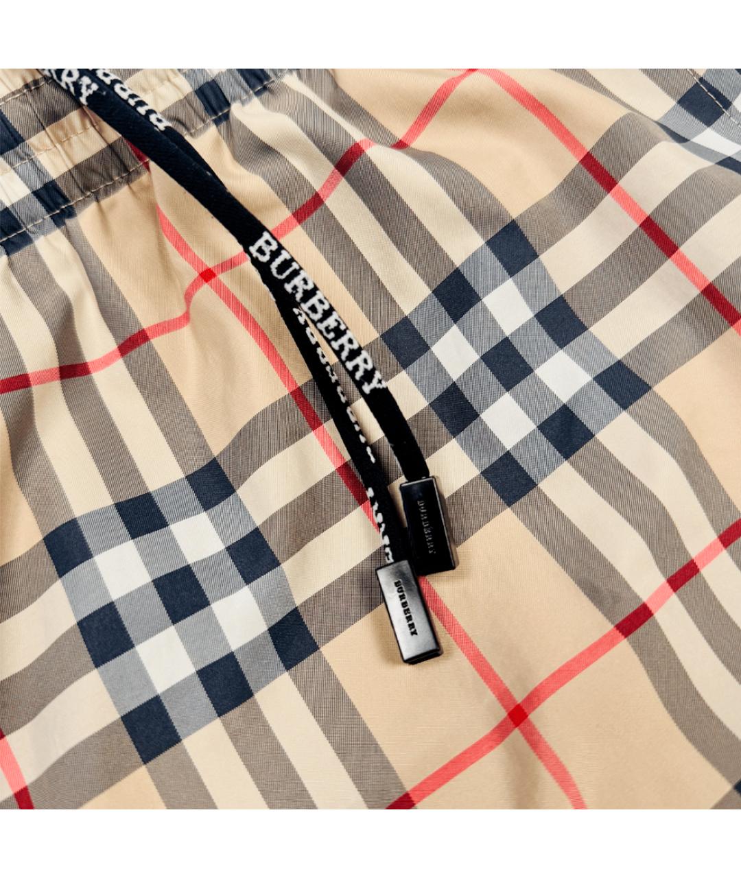 BURBERRY Бежевые полиэстеровые шорты, фото 5