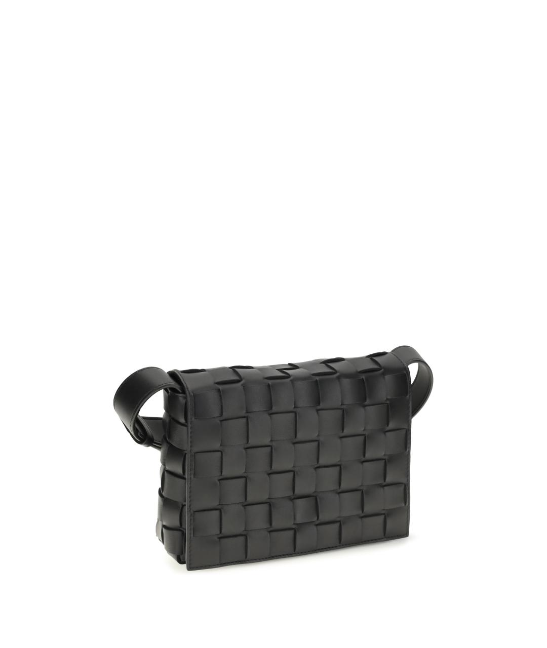 BOTTEGA VENETA Черная кожаная сумка на плечо, фото 2