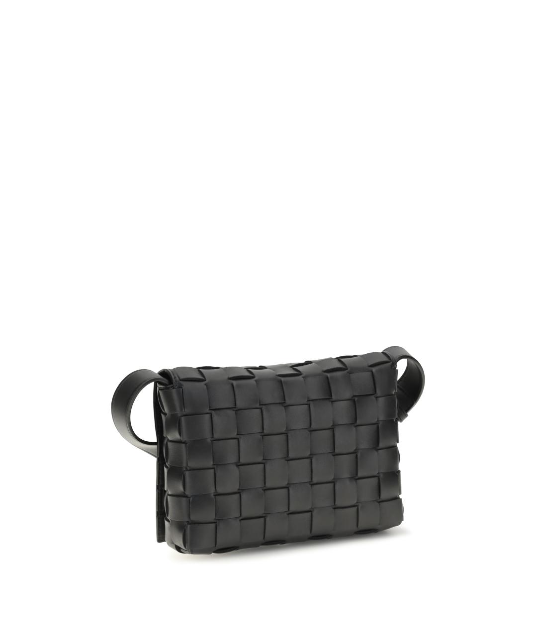 BOTTEGA VENETA Черная кожаная сумка на плечо, фото 3