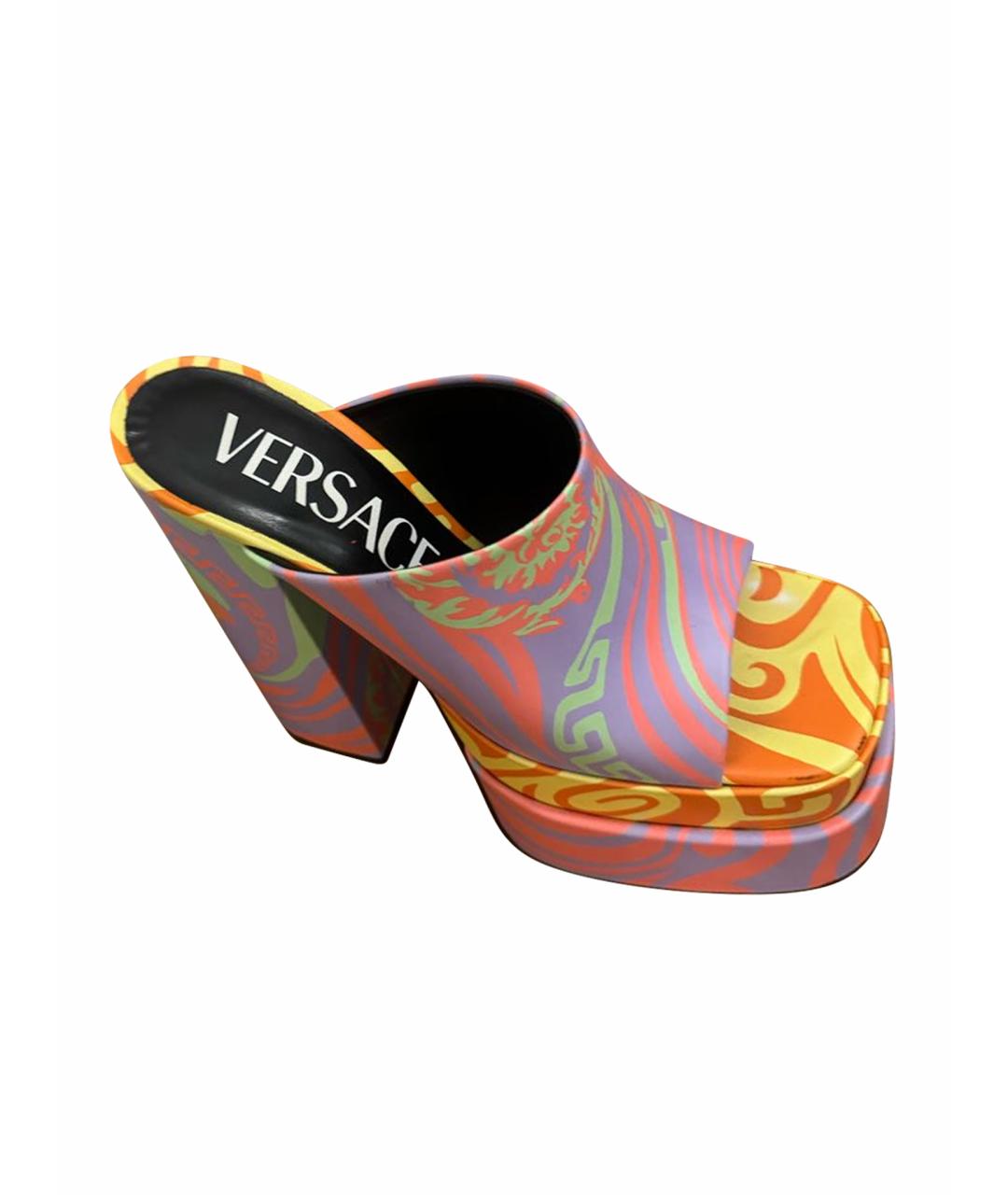 VERSACE Мульти кожаные сабо, фото 1