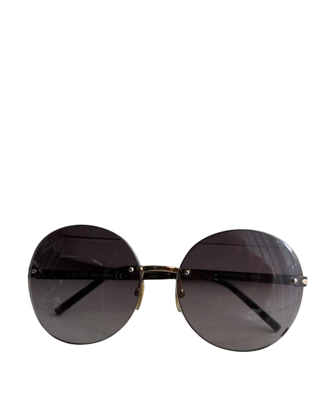 GUCCI Черные металлические солнцезащитные очки, фото 1
