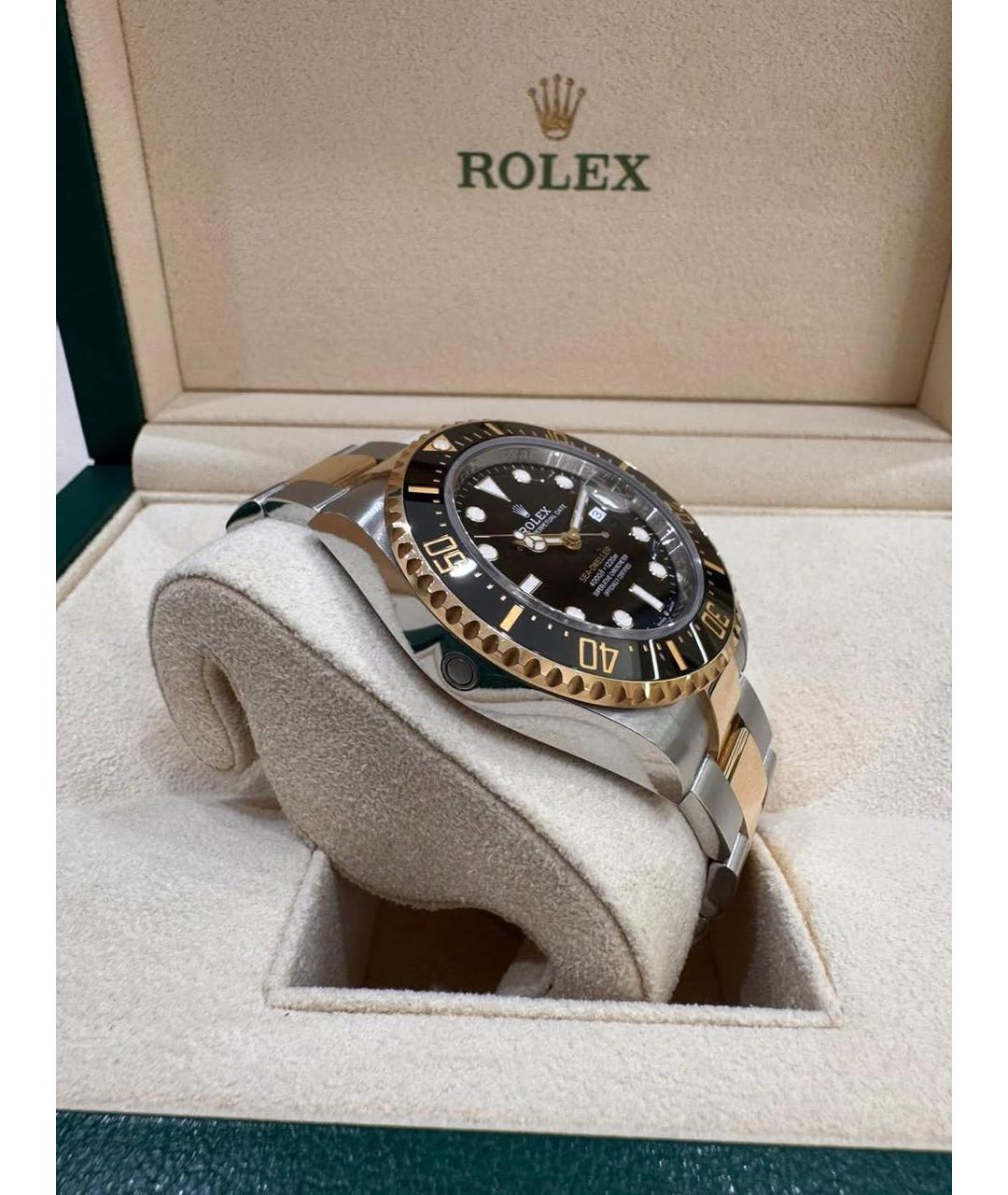 ROLEX Черные часы из желтого золота, фото 3