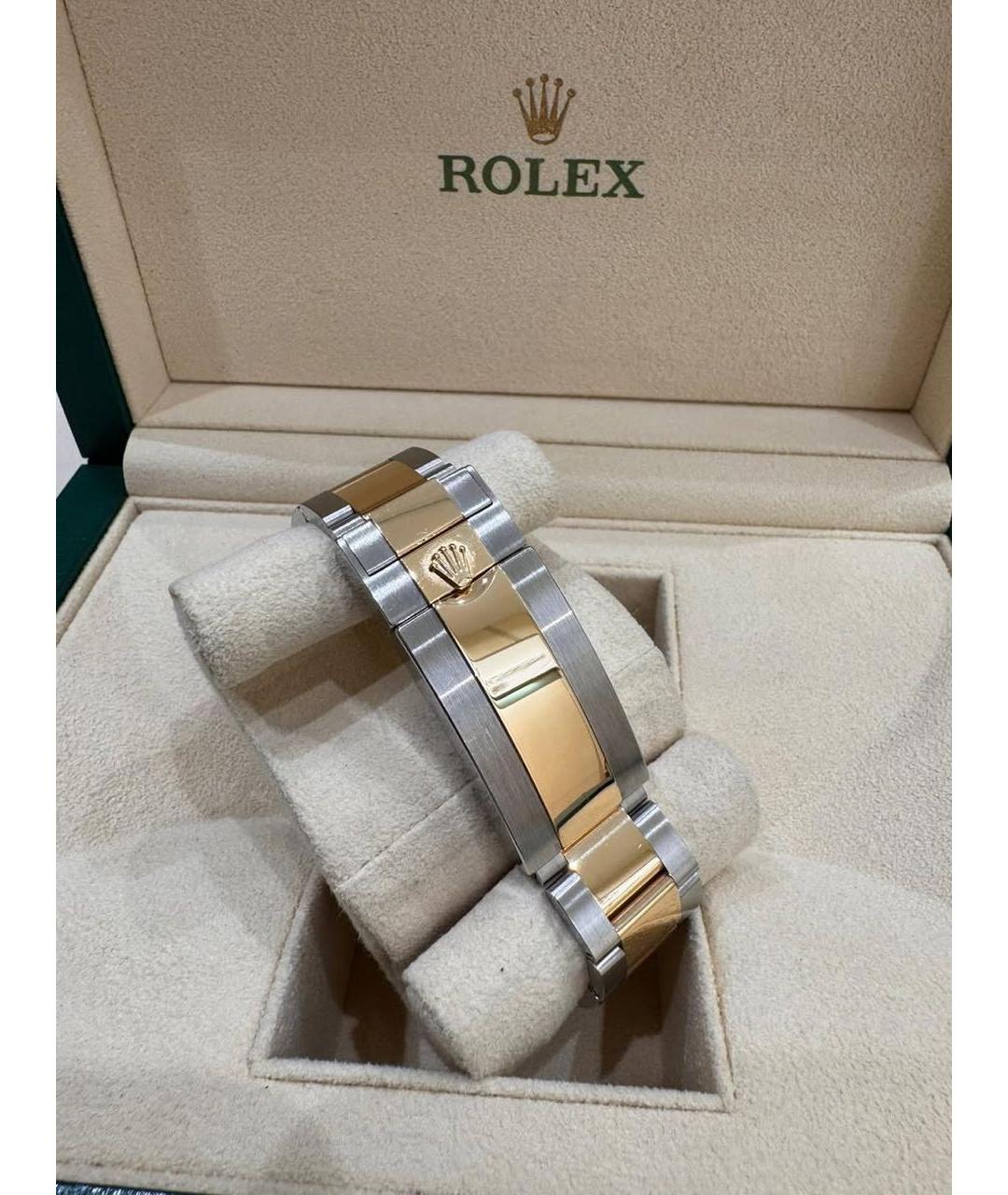 ROLEX Черные часы из желтого золота, фото 5