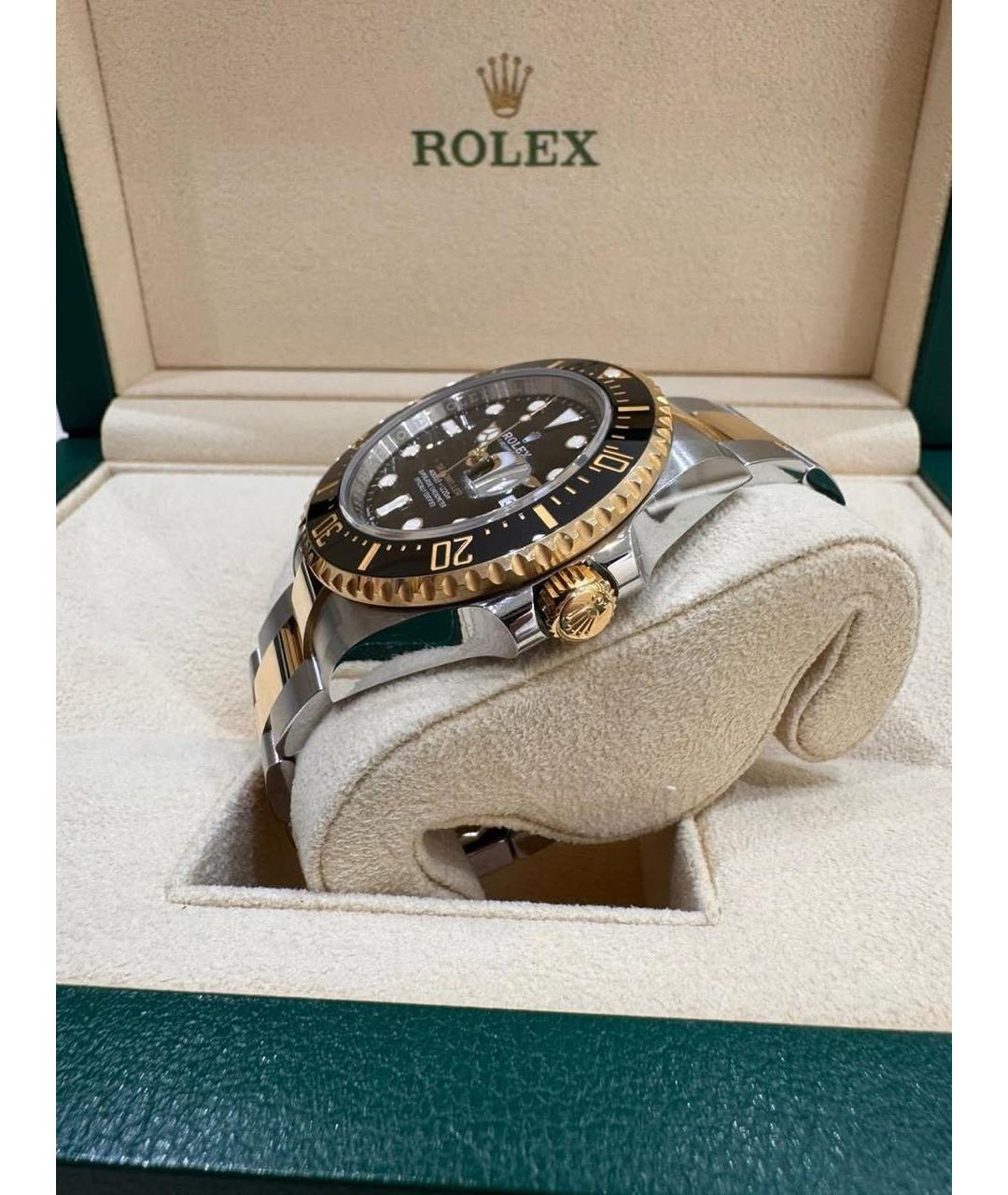 ROLEX Черные часы из желтого золота, фото 4