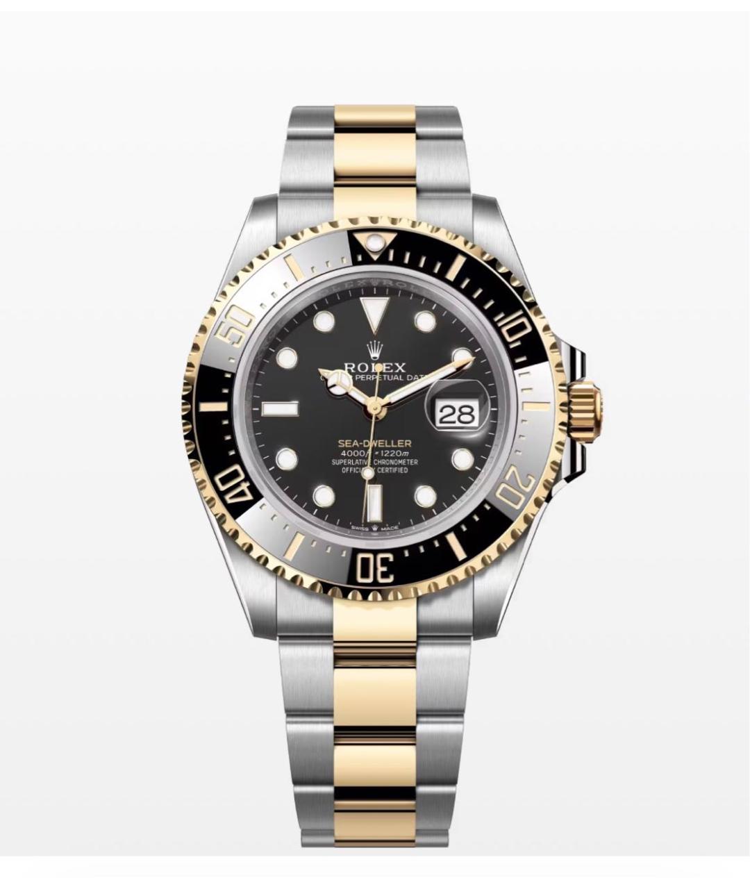 ROLEX Черные часы из желтого золота, фото 6