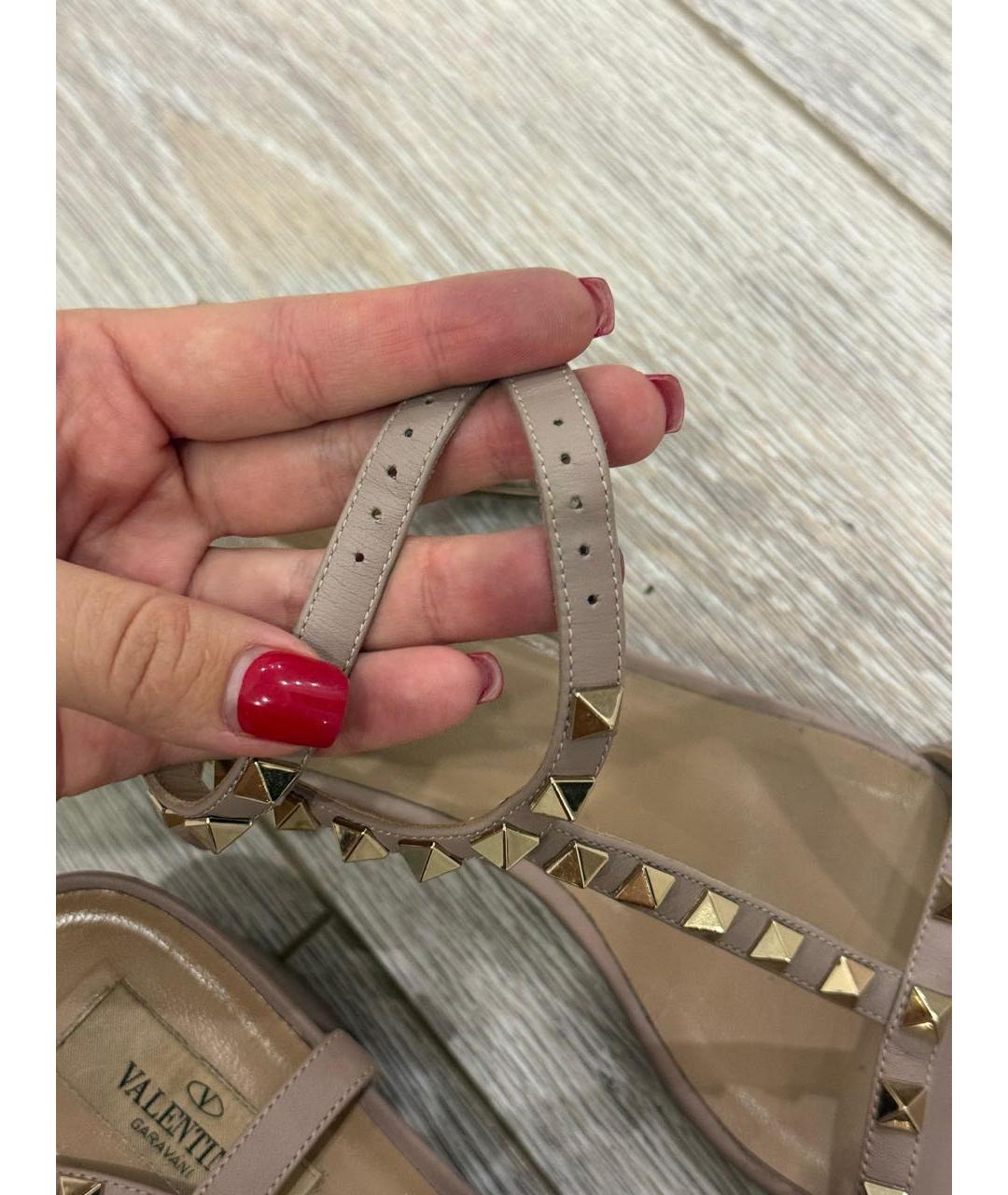 VALENTINO Розовые кожаные босоножки, фото 4