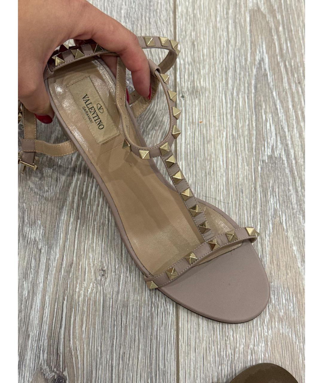 VALENTINO Розовые кожаные босоножки, фото 8
