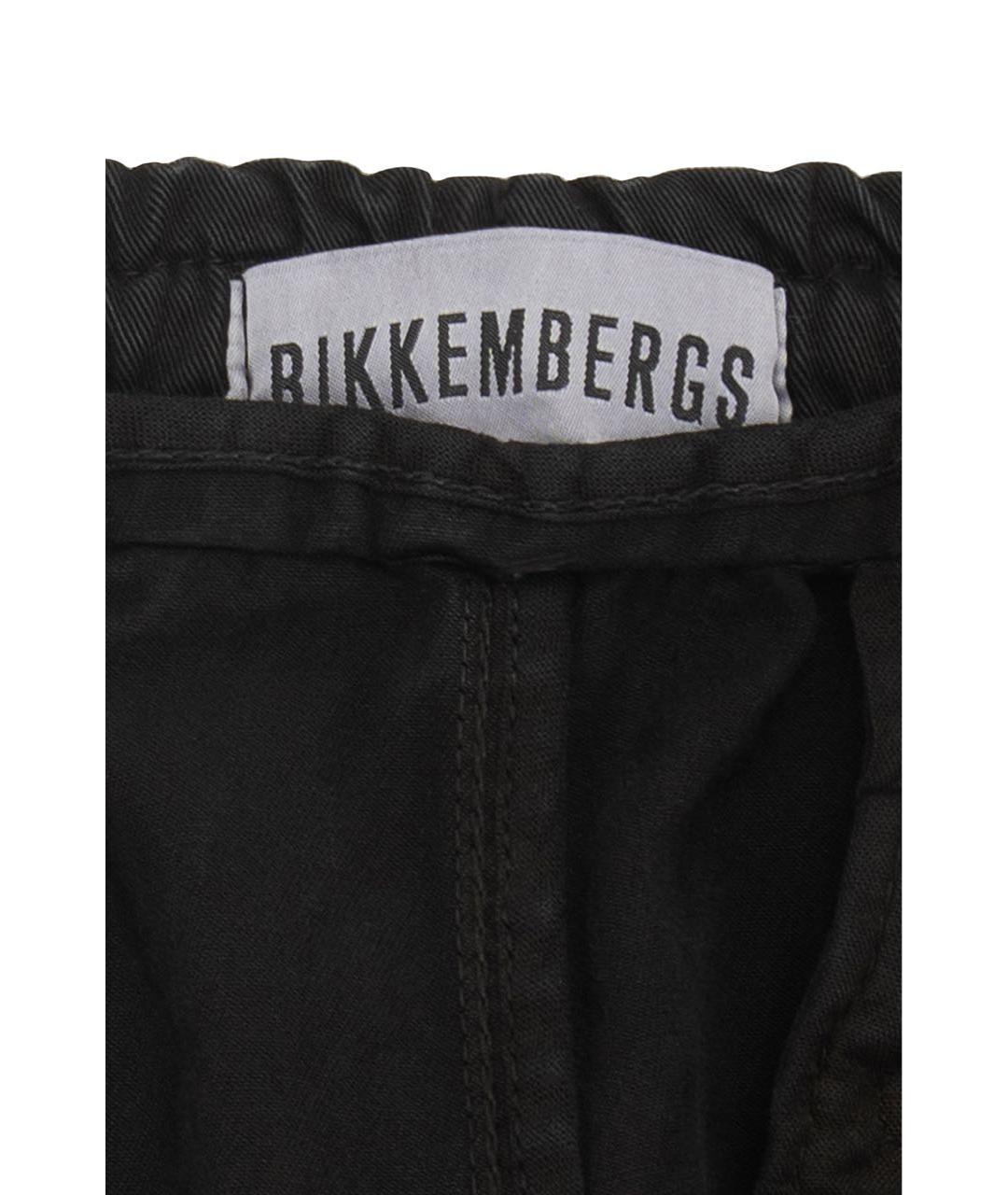 BIKKEMBERGS Черные хлопко-эластановые повседневные брюки, фото 5