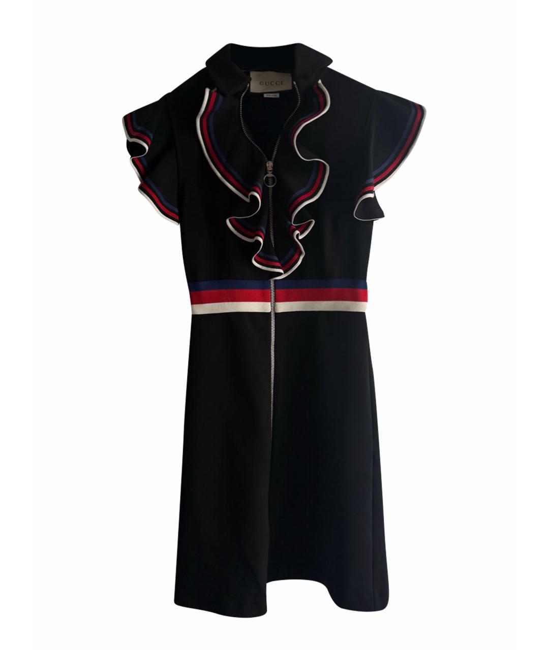GUCCI Черное вискозное повседневное платье, фото 1