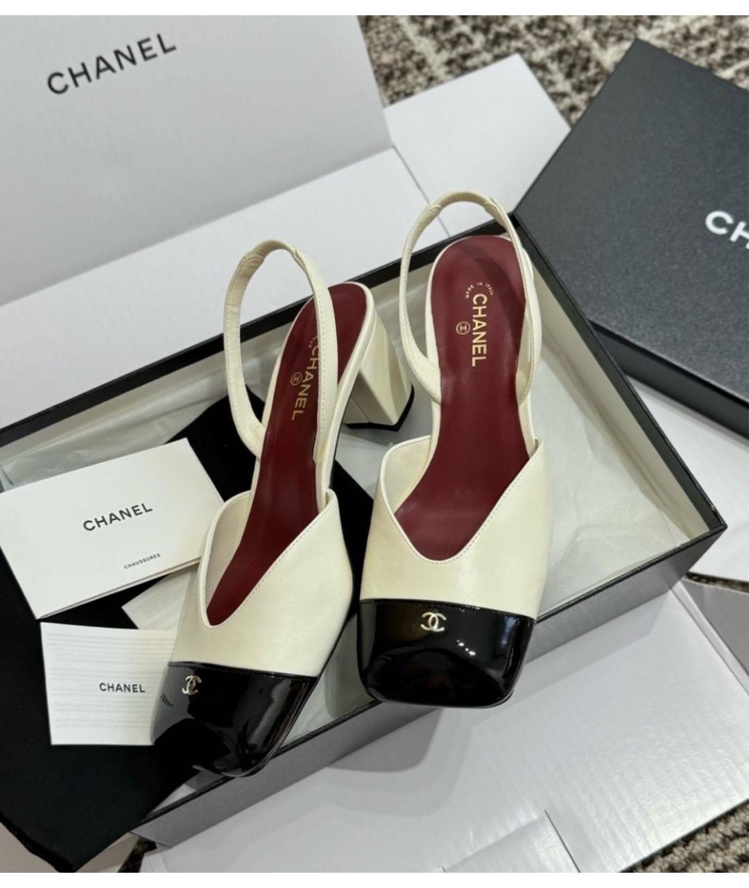 CHANEL Белые кожаные туфли, фото 8