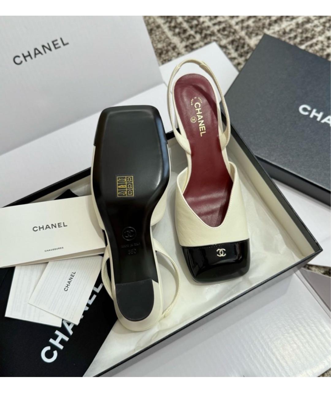 CHANEL Белые кожаные туфли, фото 7