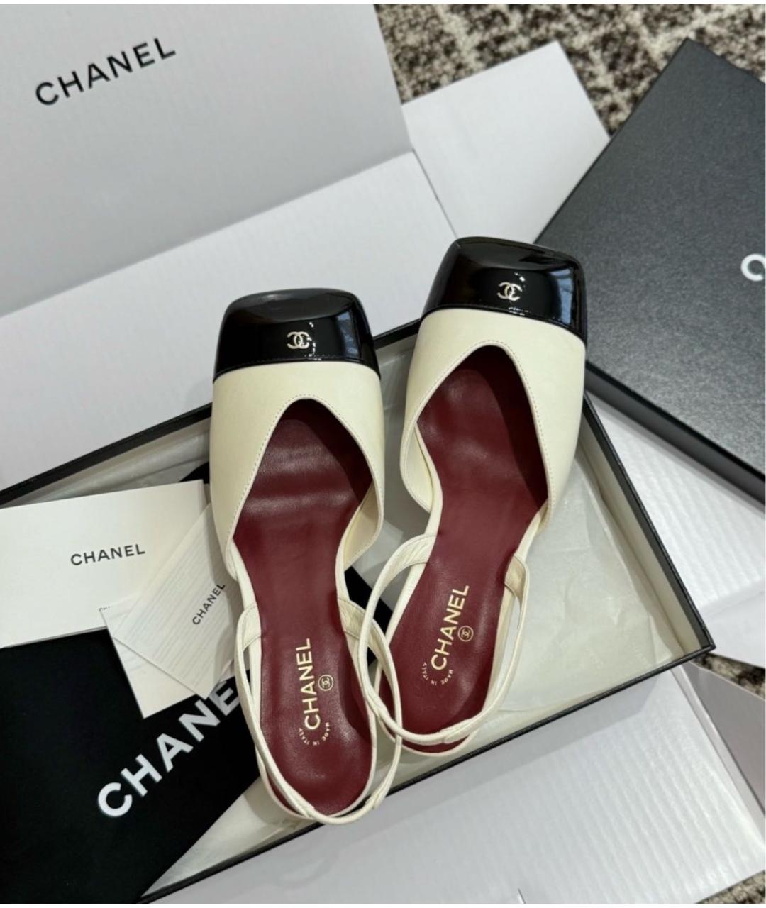 CHANEL Белые кожаные туфли, фото 6