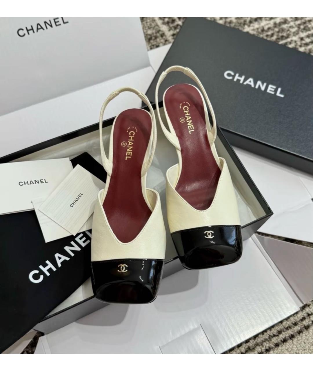 CHANEL Белые кожаные туфли, фото 4